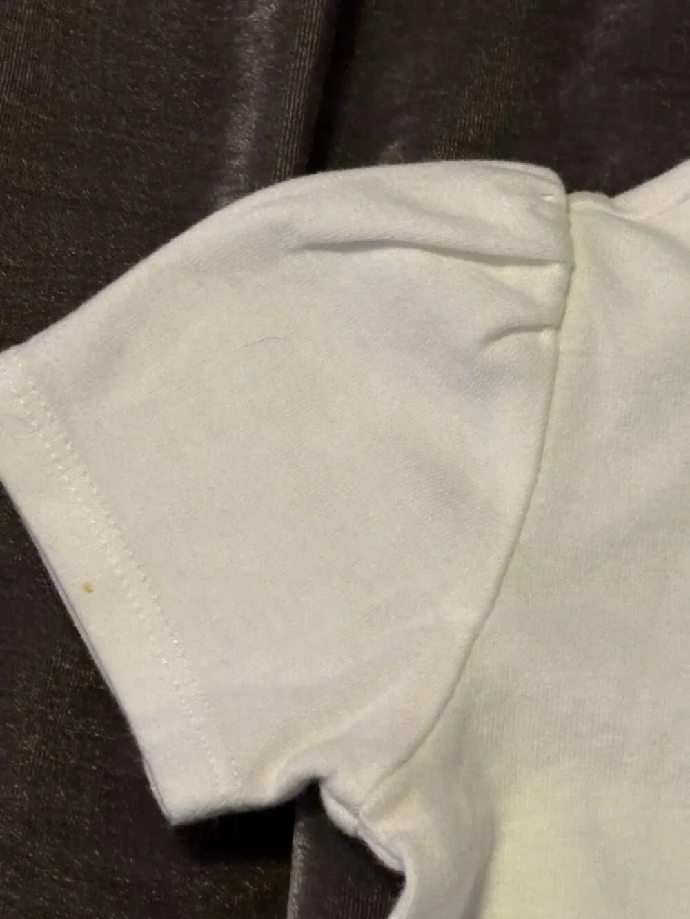Vintage Y2K Baby Gap Ribbon Collar White Knit Puff Short Sleeve Shirt 3T EUC